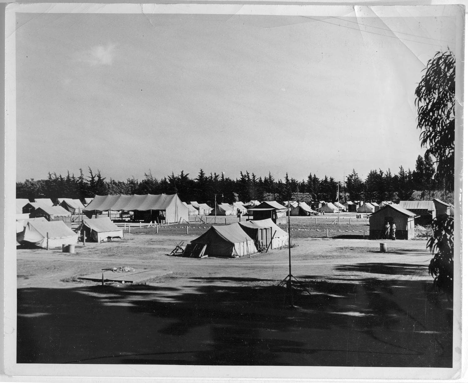 Wide view of a California migrant camp documented by the Library of Congress Voices from the Dust Bowl collection