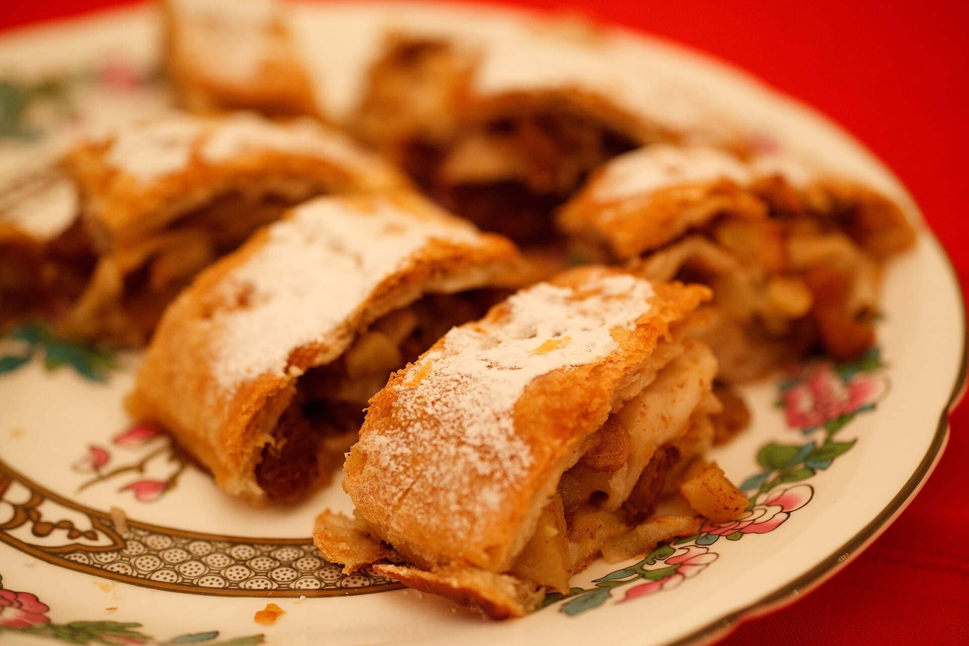 Apple Strudel prepared as a finished dish