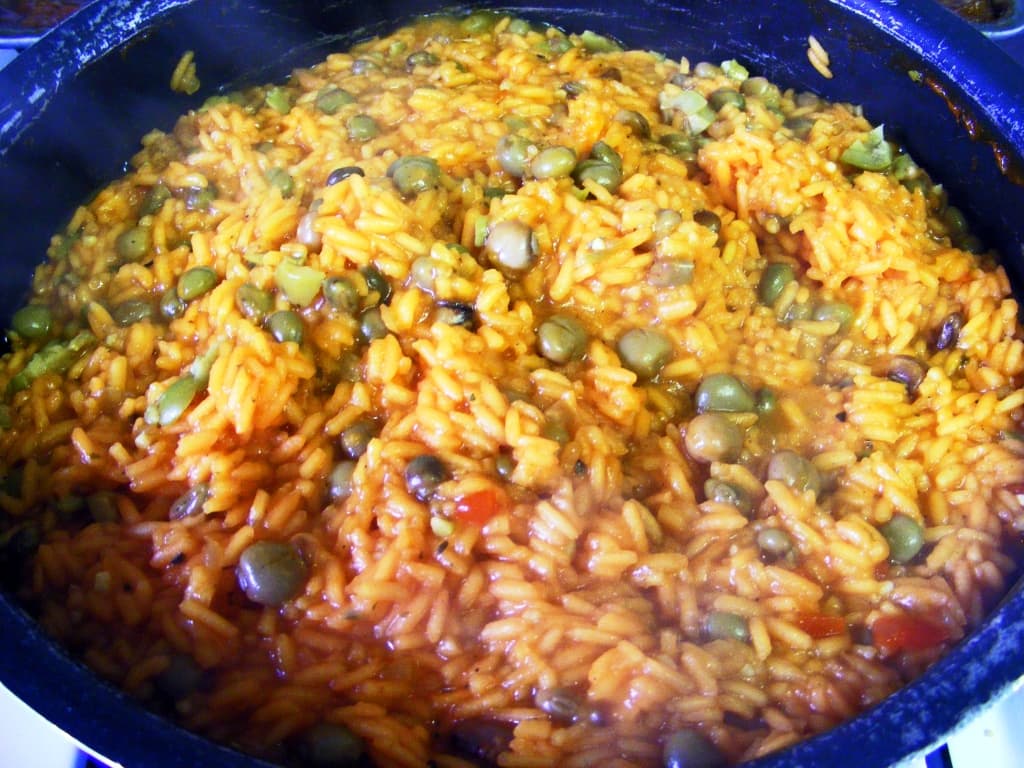 Arroz con Gandules prepared as a finished dish