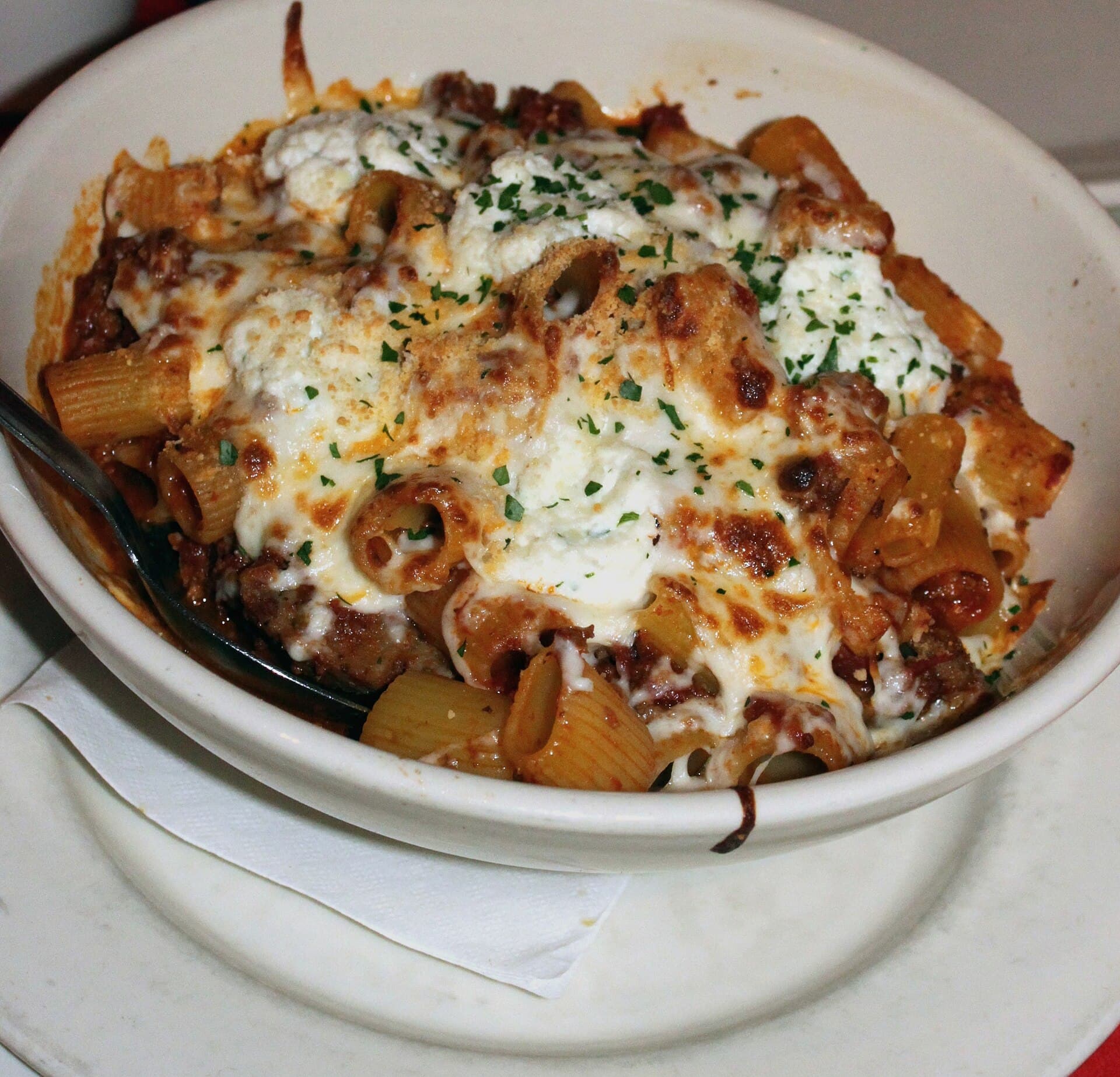 Baked Ziti prepared as a finished dish