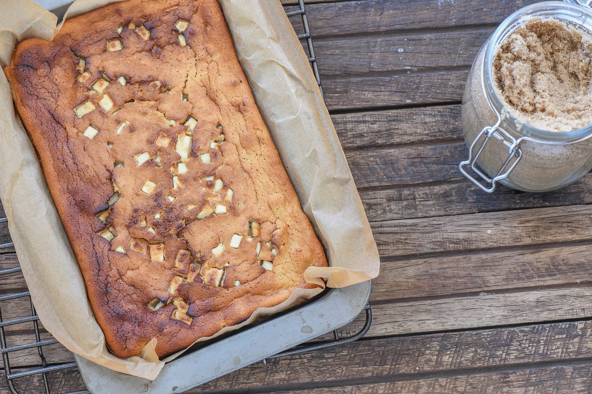 Blondies prepared as a finished dish