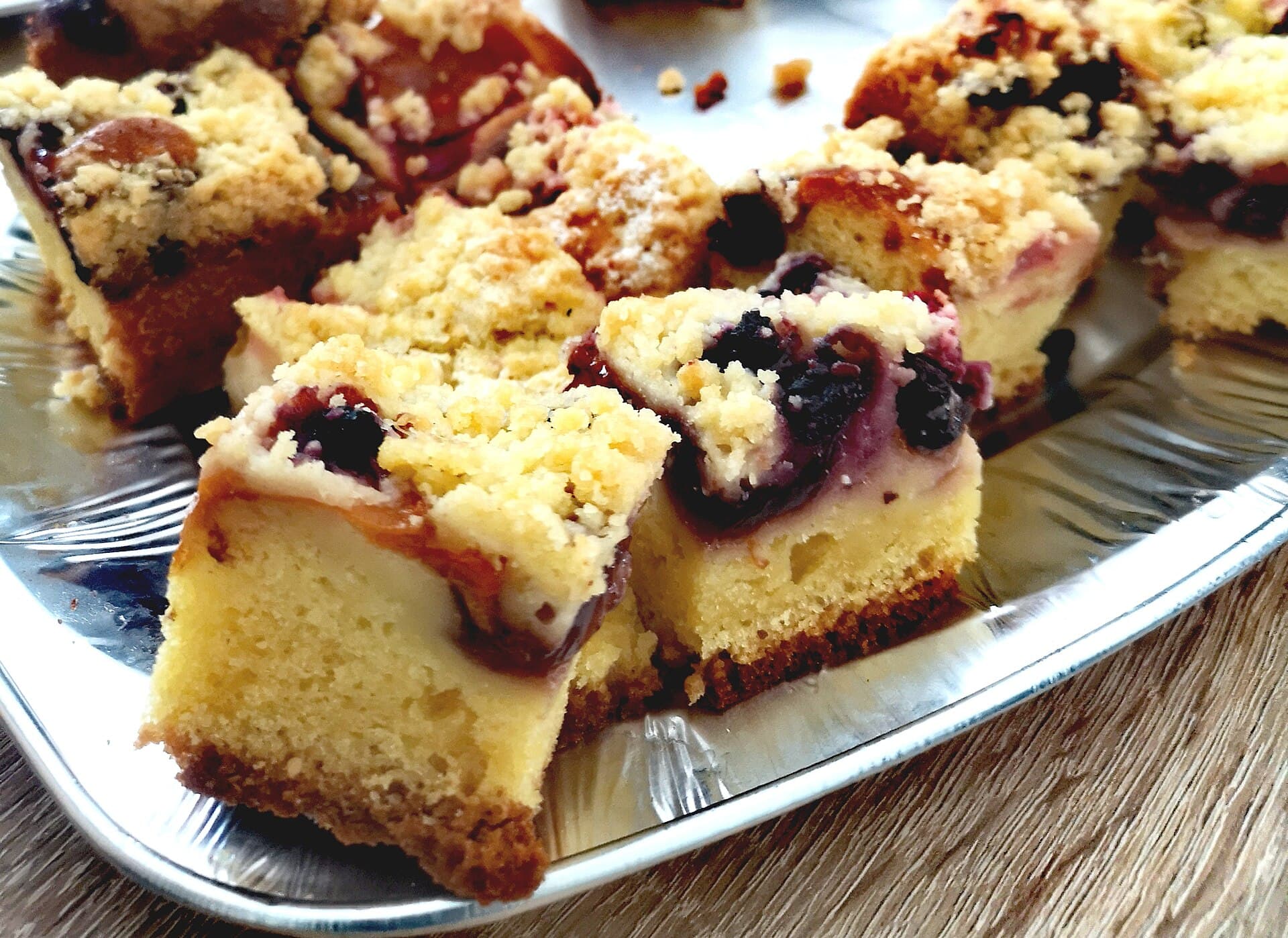 Blueberry Buckle prepared as a finished dish