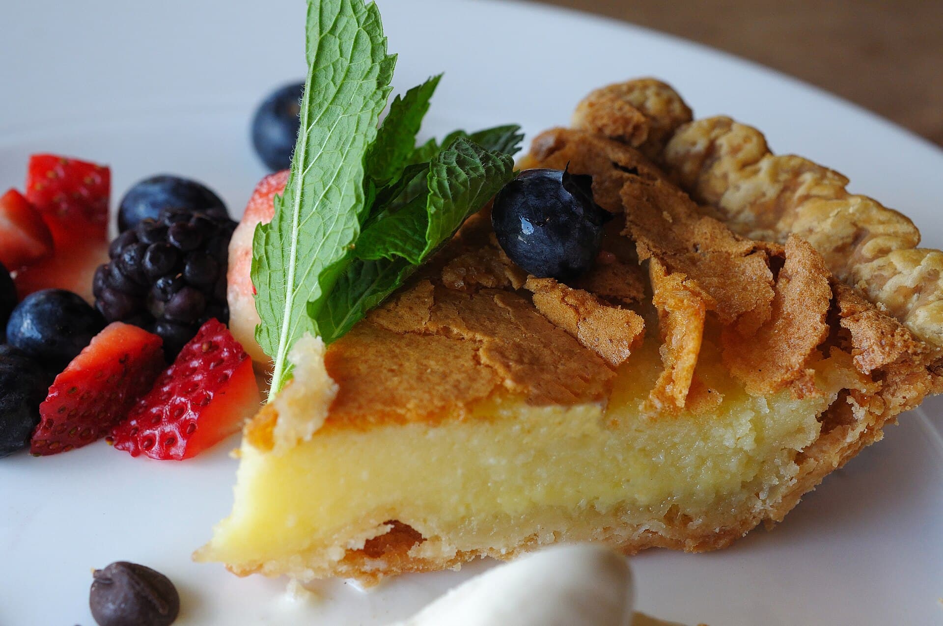 Buttermilk Pie prepared as a finished dish