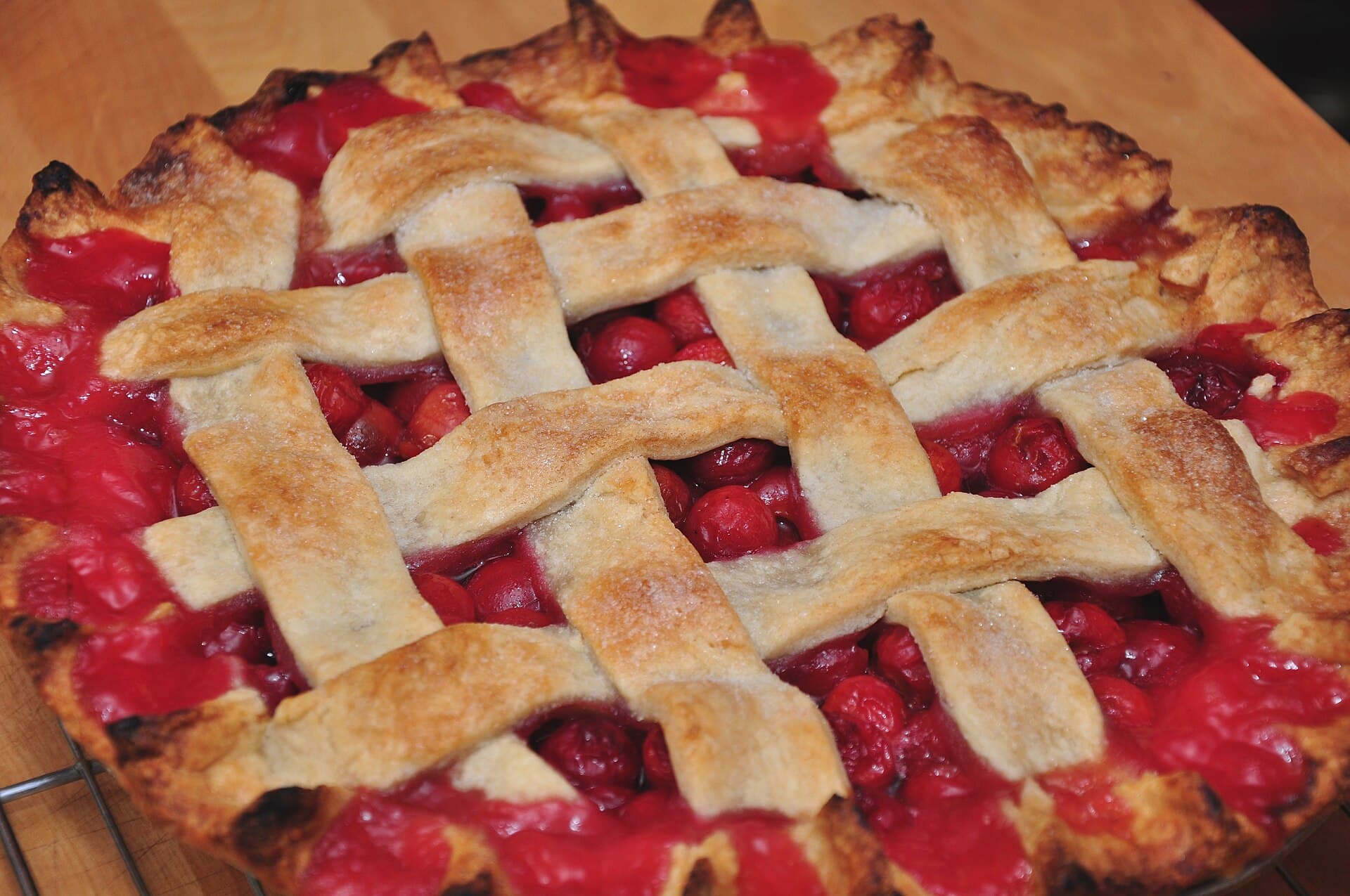 Cherry Pie prepared as a finished dish