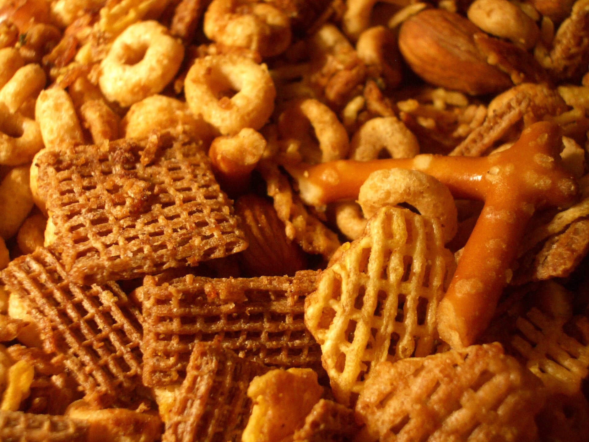 Chex Mix prepared as a finished dish