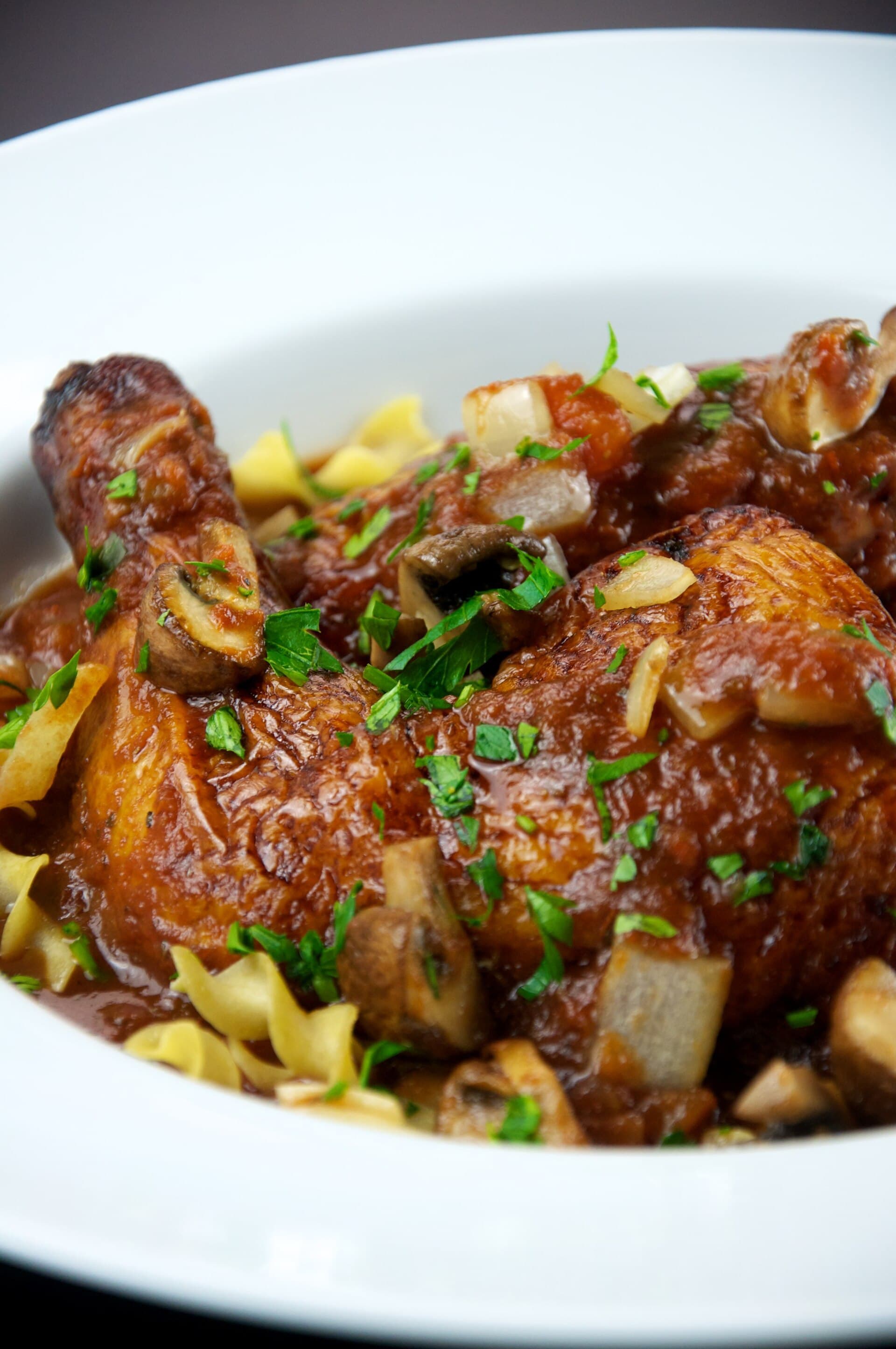 Chicken Cacciatore prepared as a finished dish