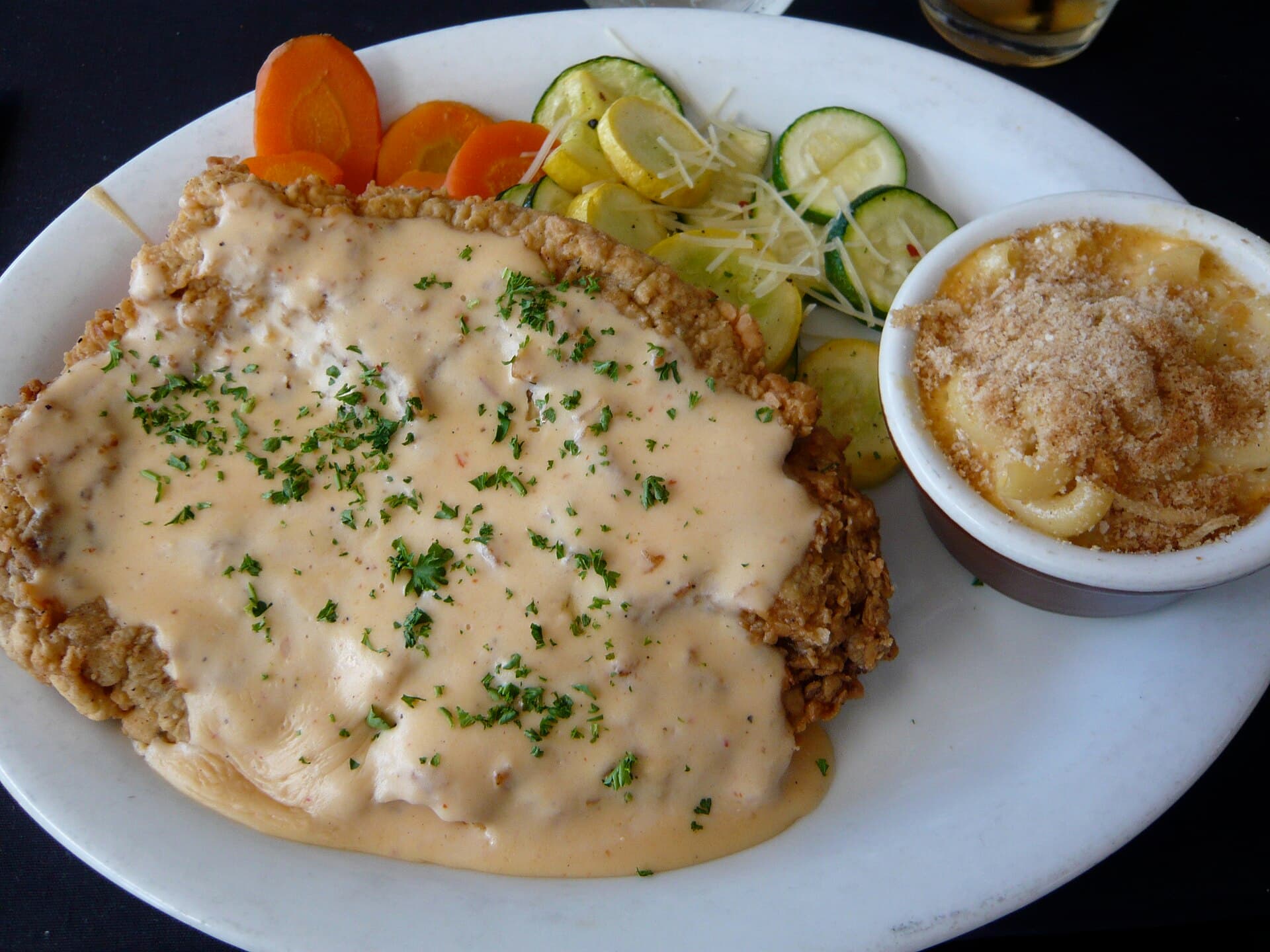 Chicken-Fried Steak prepared as a finished dish