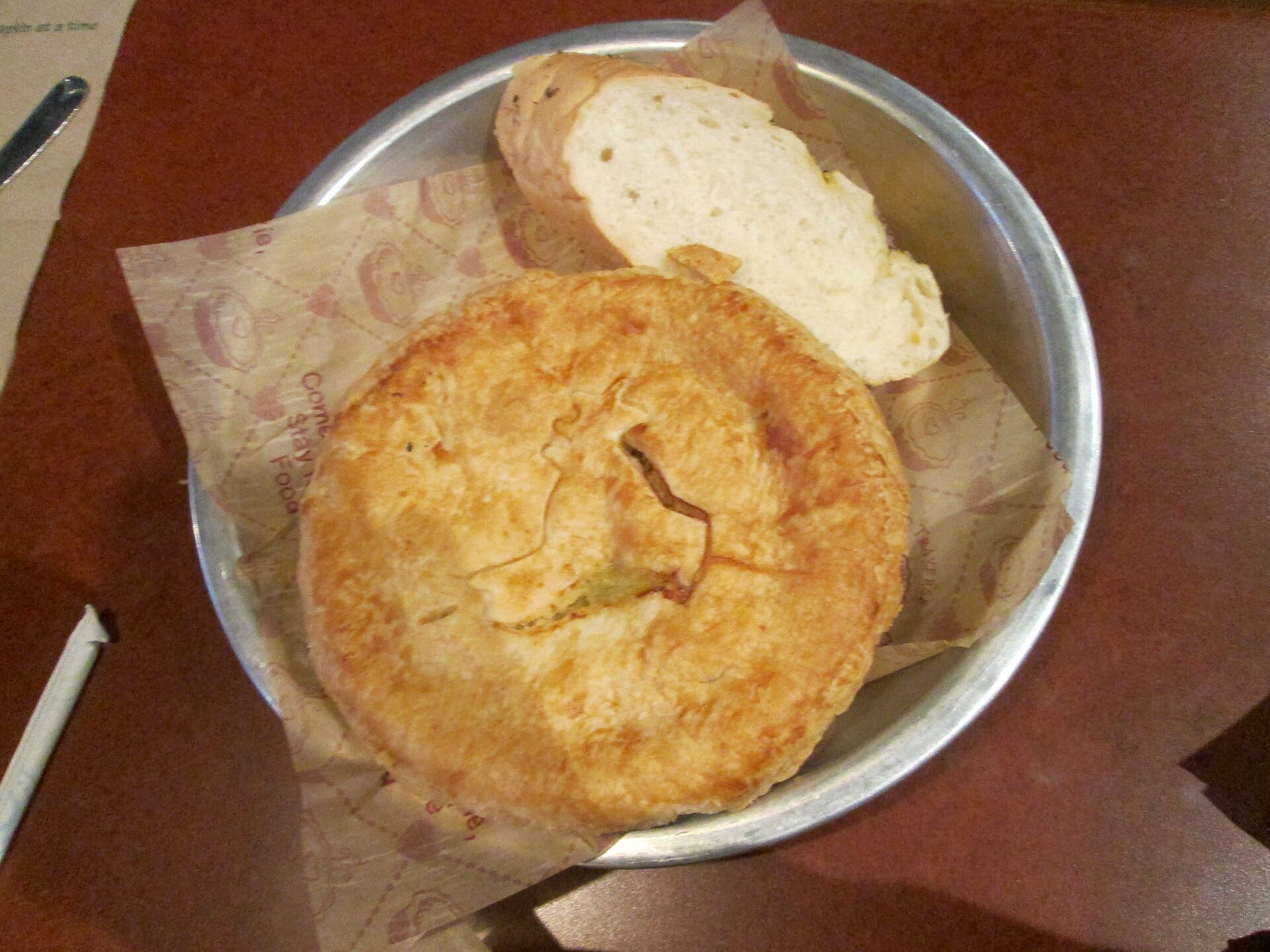 Chicken Pot Pie prepared as a finished dish