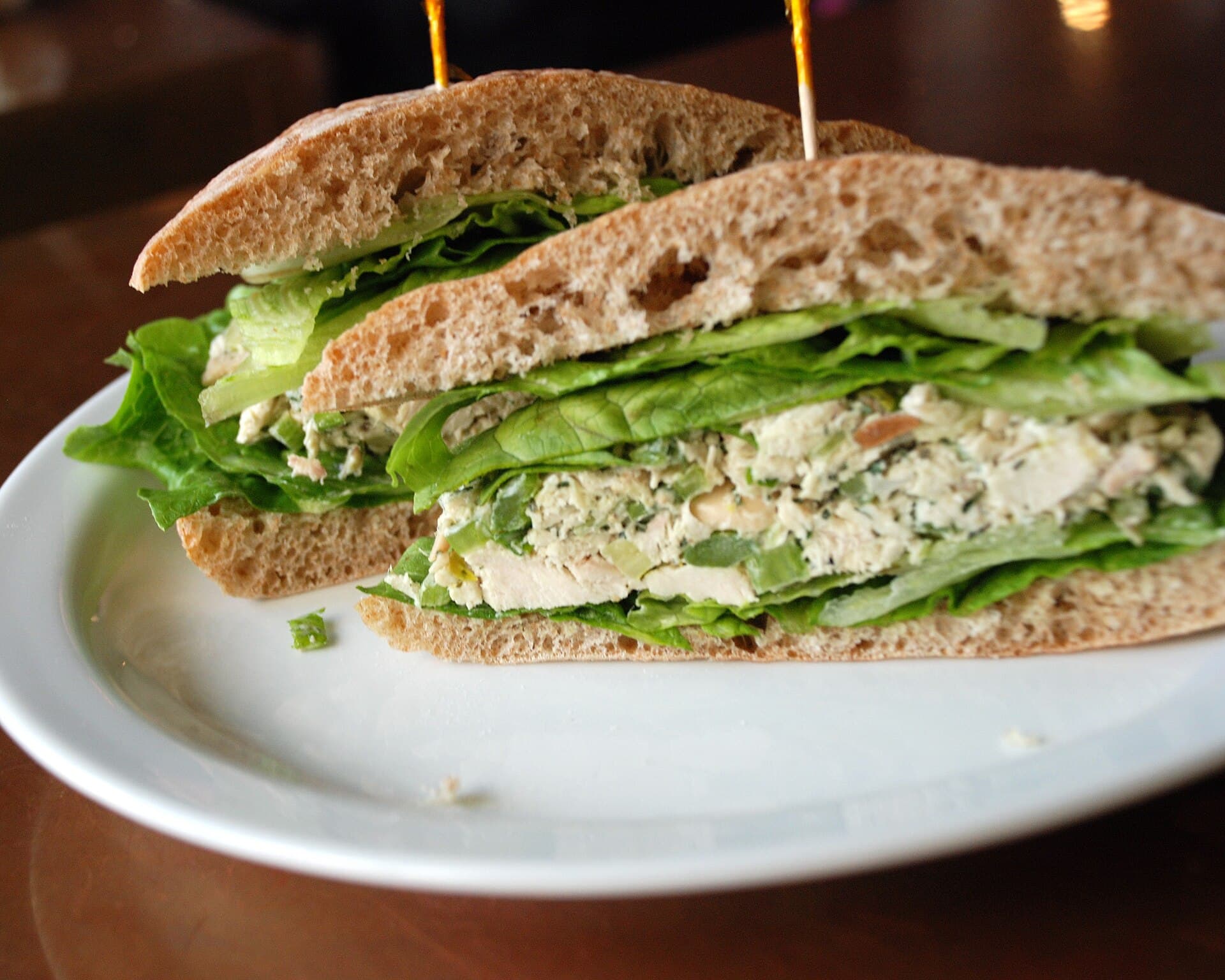 Chicken Salad Sandwich prepared as a finished dish