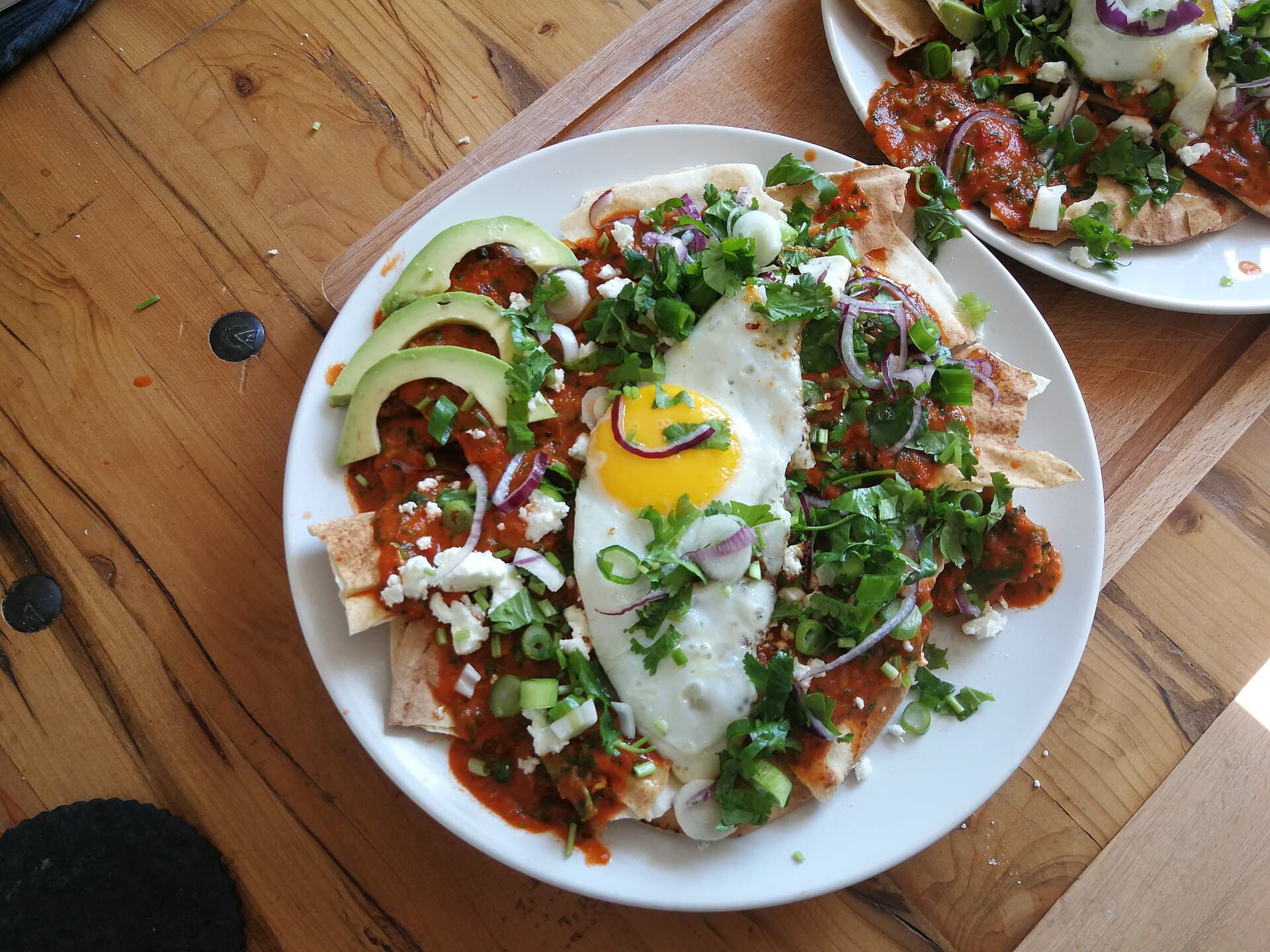 Chilaquiles prepared as a finished dish