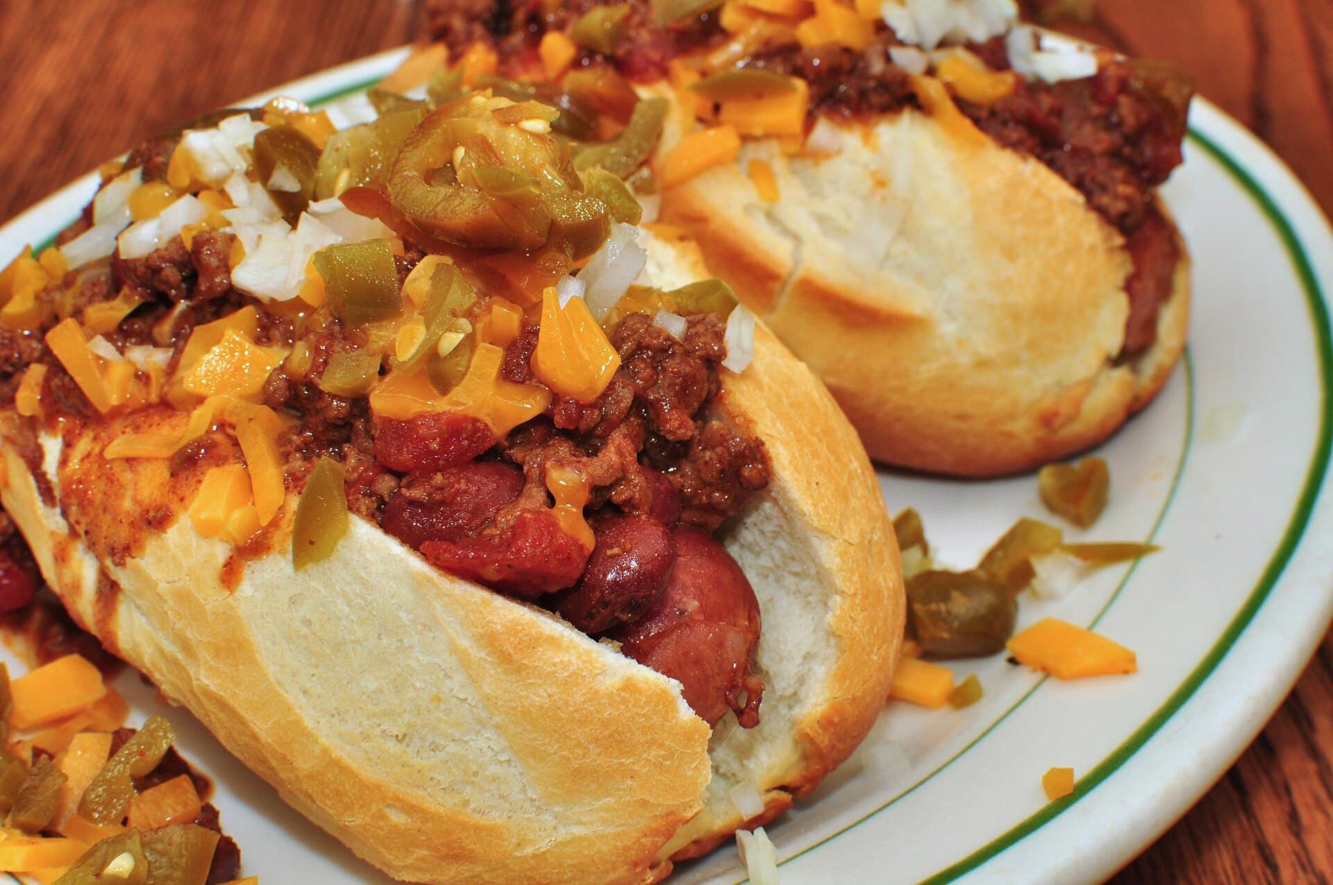 Chili Dogs prepared as a finished dish