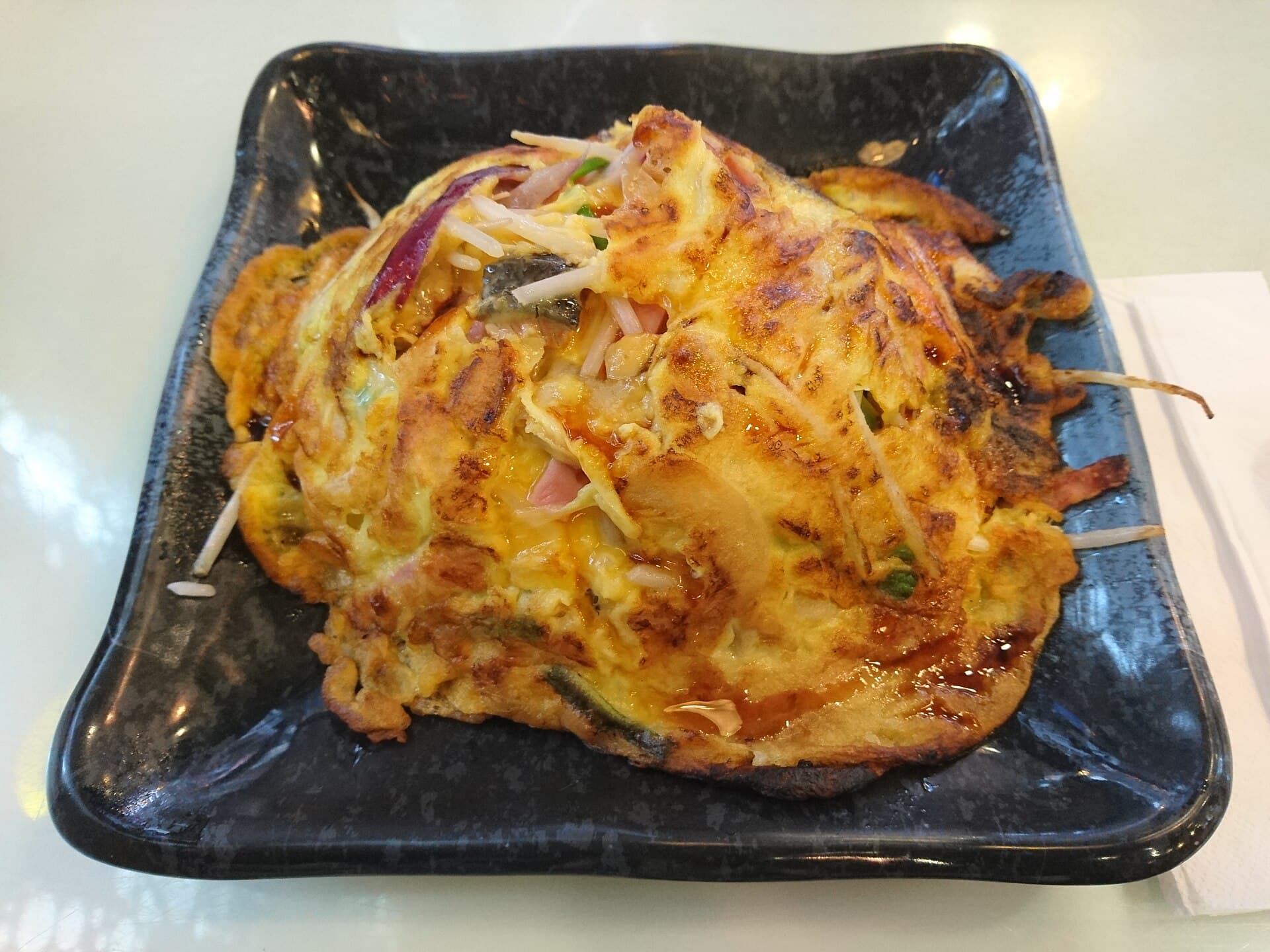 Egg Foo Young prepared as a finished dish