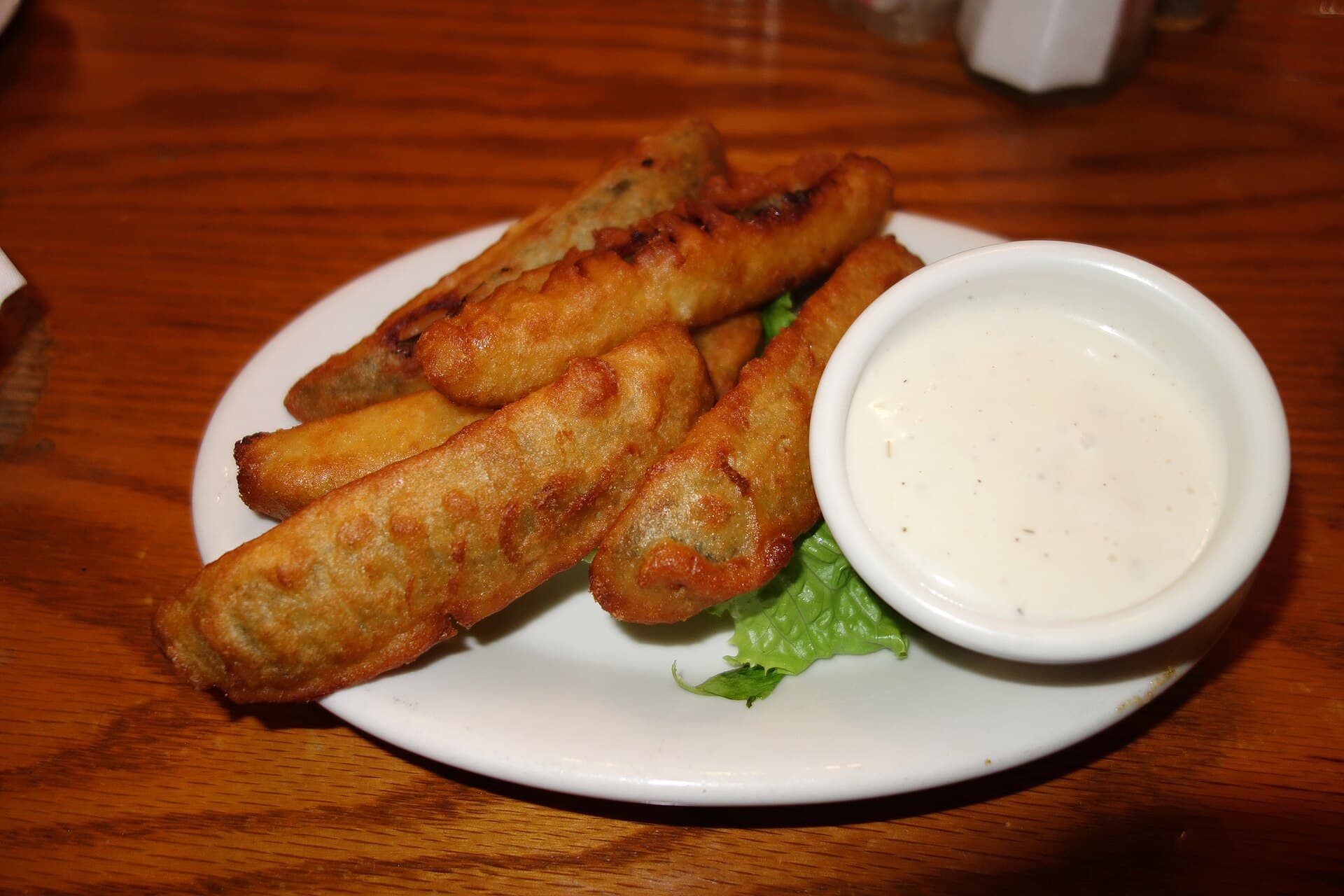 Fried Pickles prepared as a finished dish