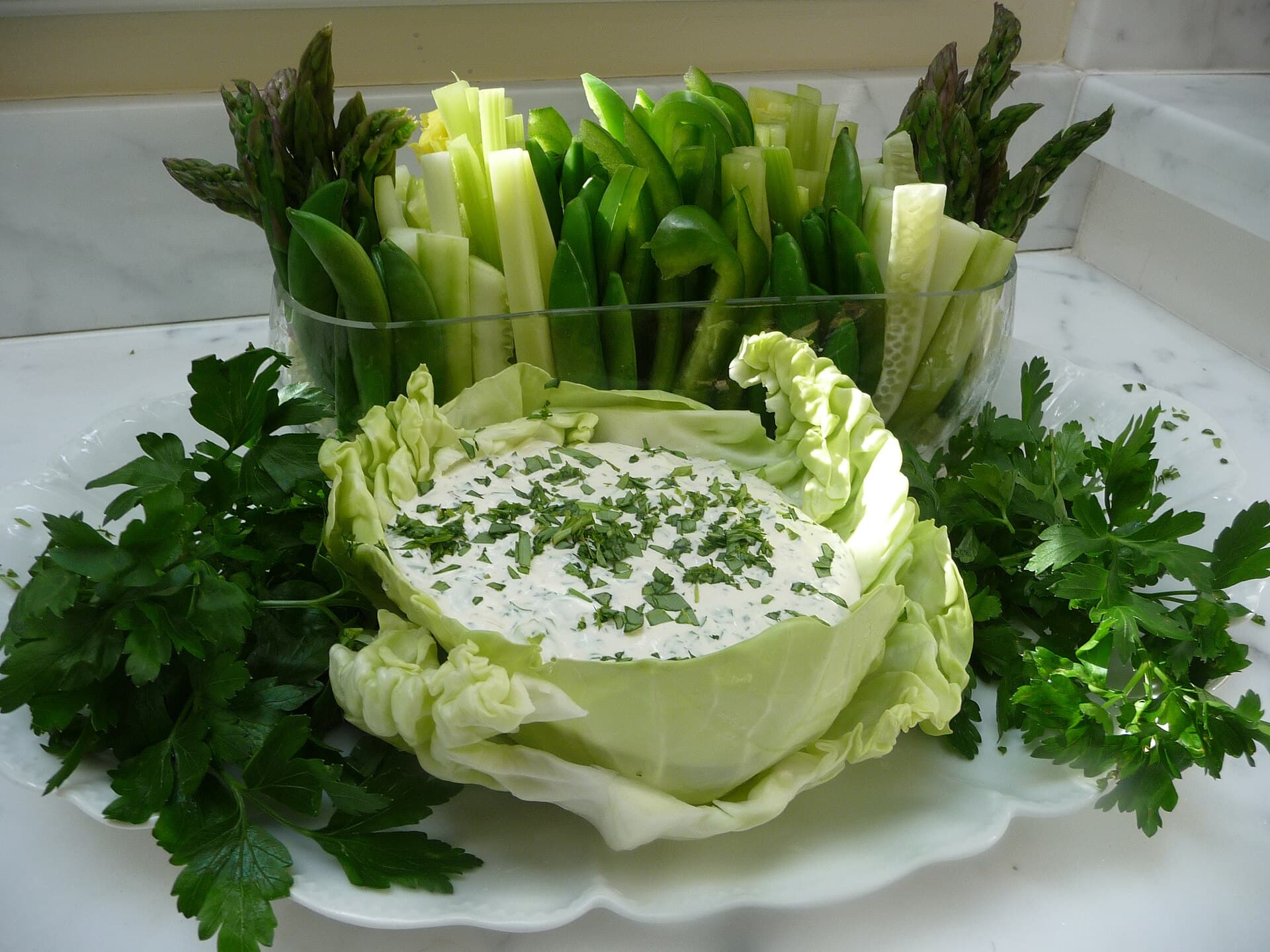 Green Goddess Dressing prepared as a finished dish