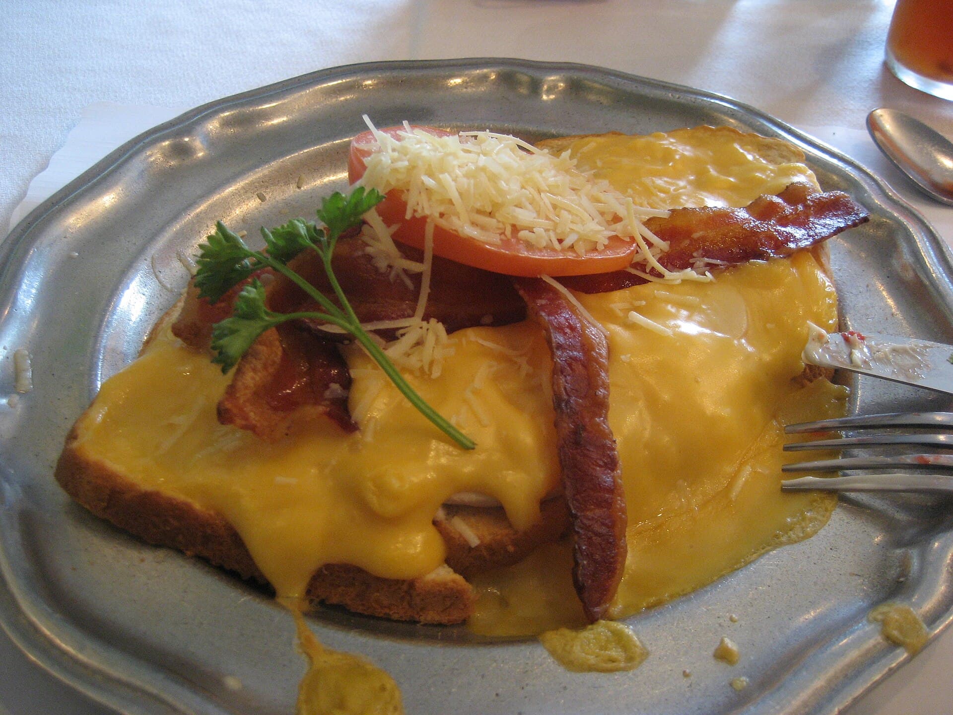 Hot Brown prepared as a finished dish