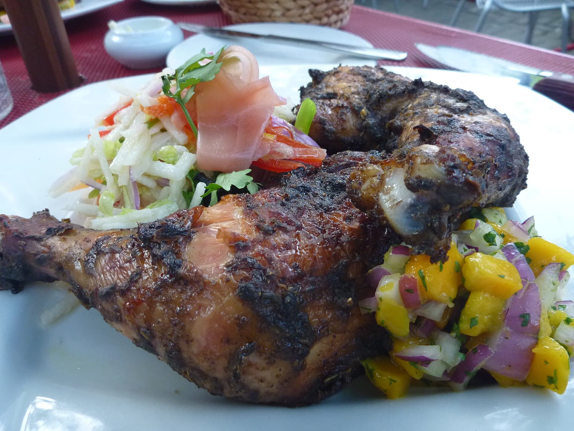 Jerk Chicken prepared as a finished dish
