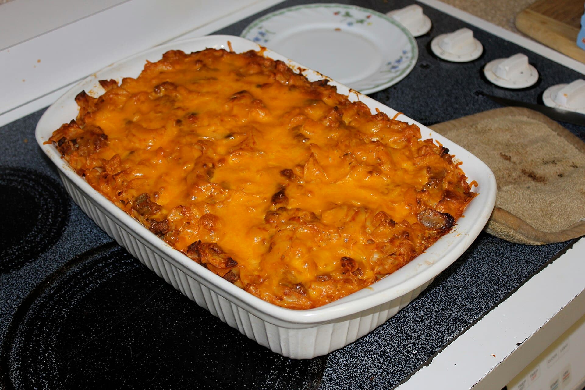 Johnny Marzetti prepared as a finished dish