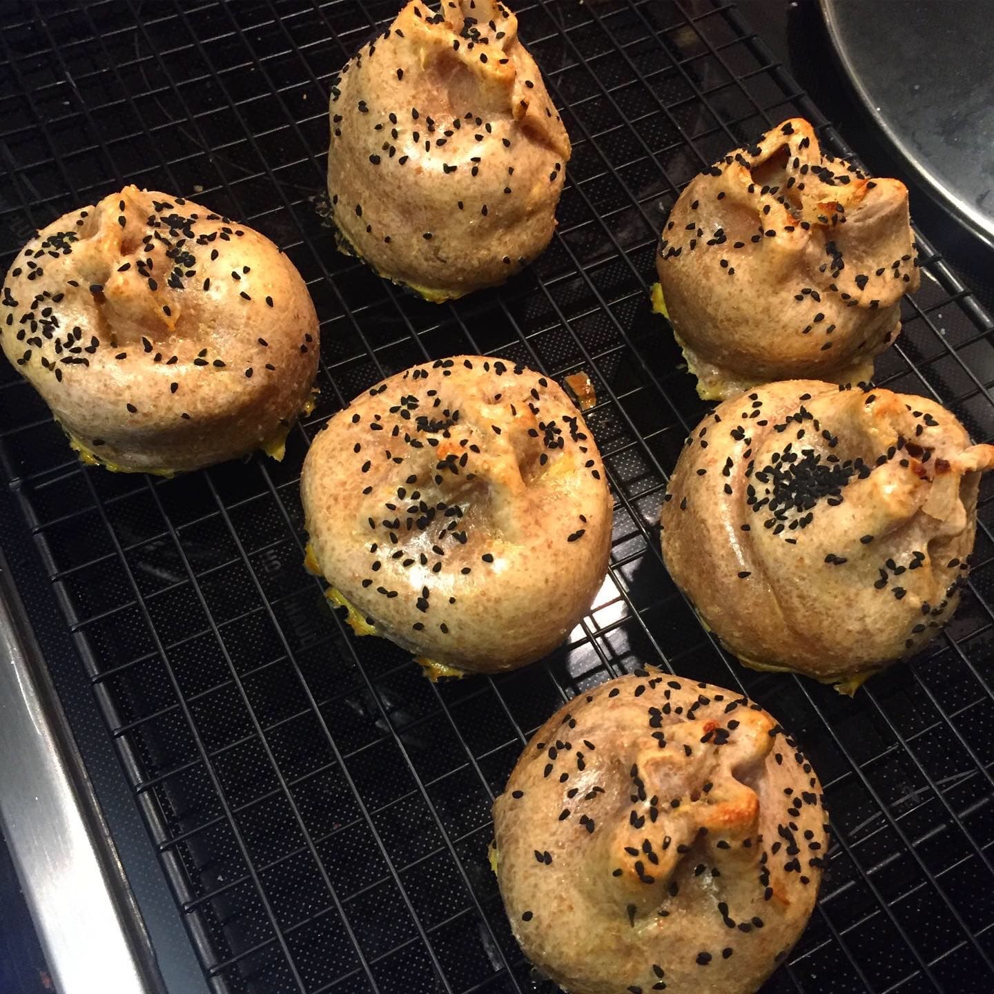 Knishes prepared as a finished dish