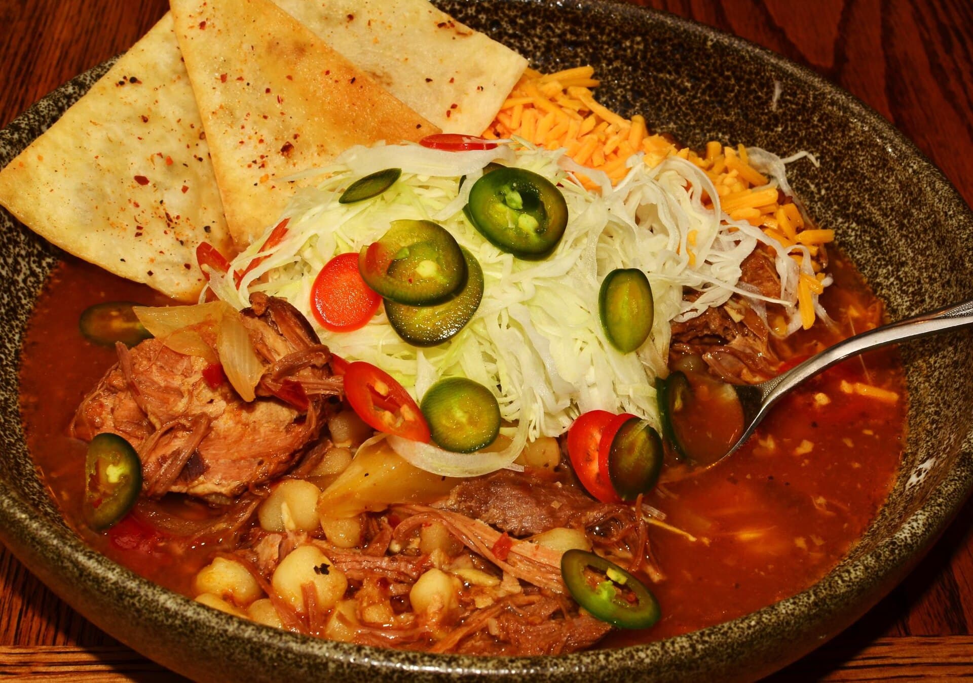 Posole prepared as a finished dish