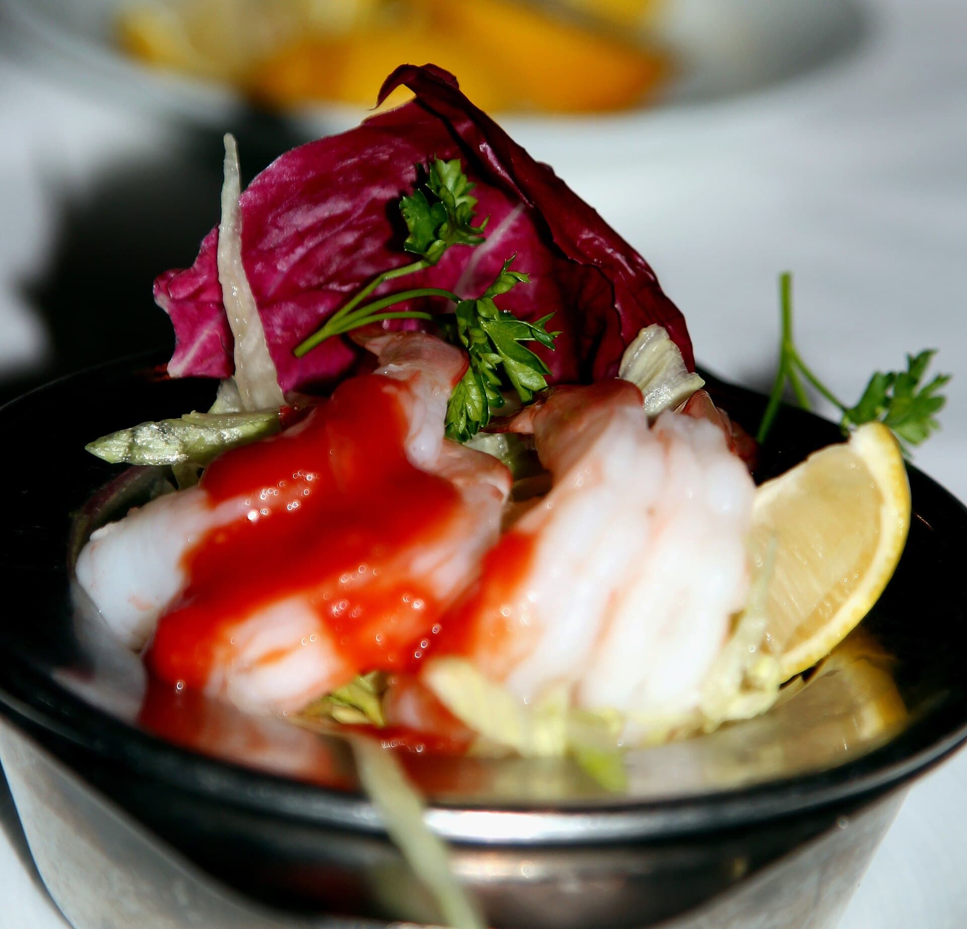 Shrimp Cocktail prepared as a finished dish