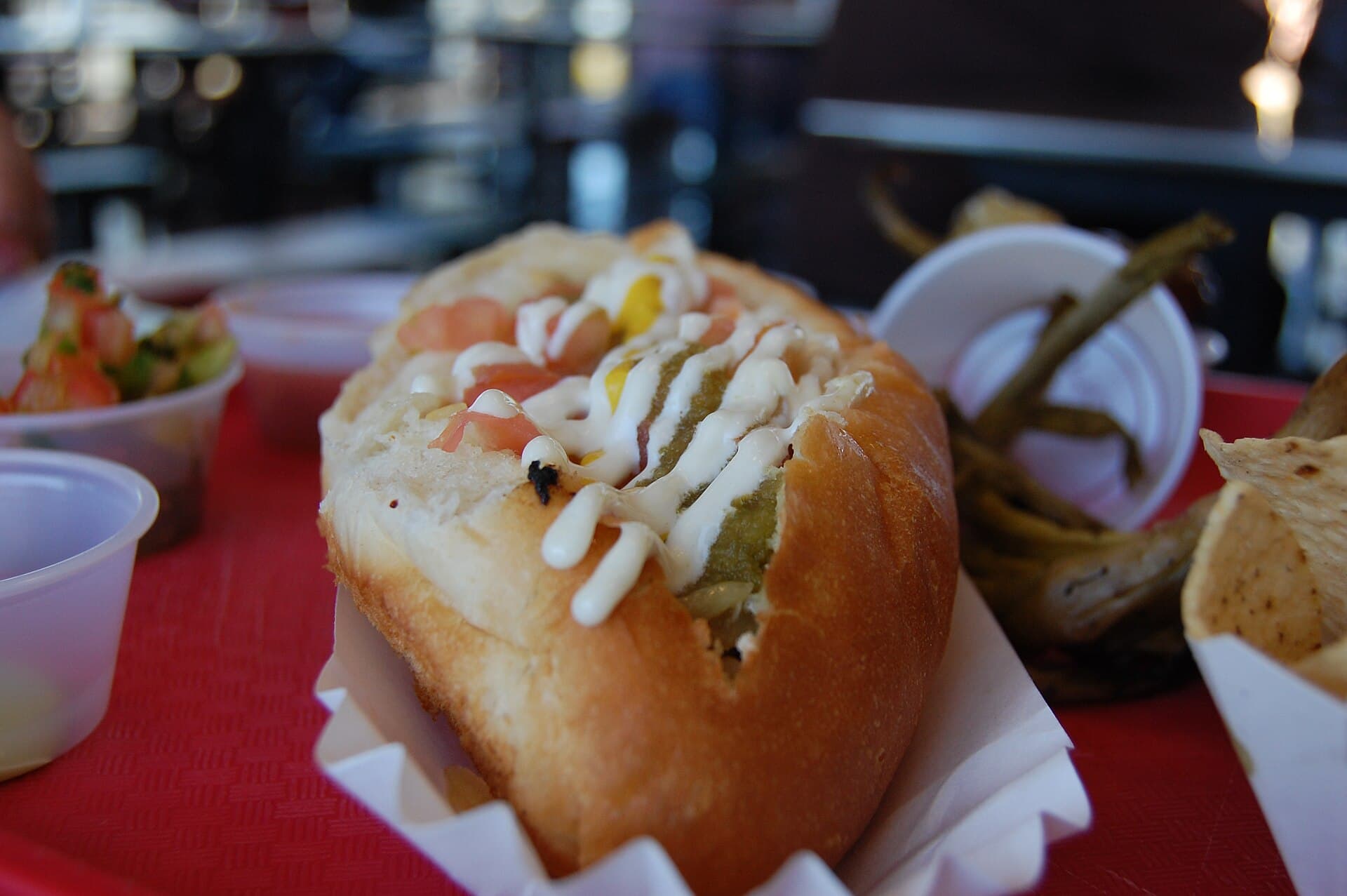 Sonoran Hot Dog prepared as a finished dish