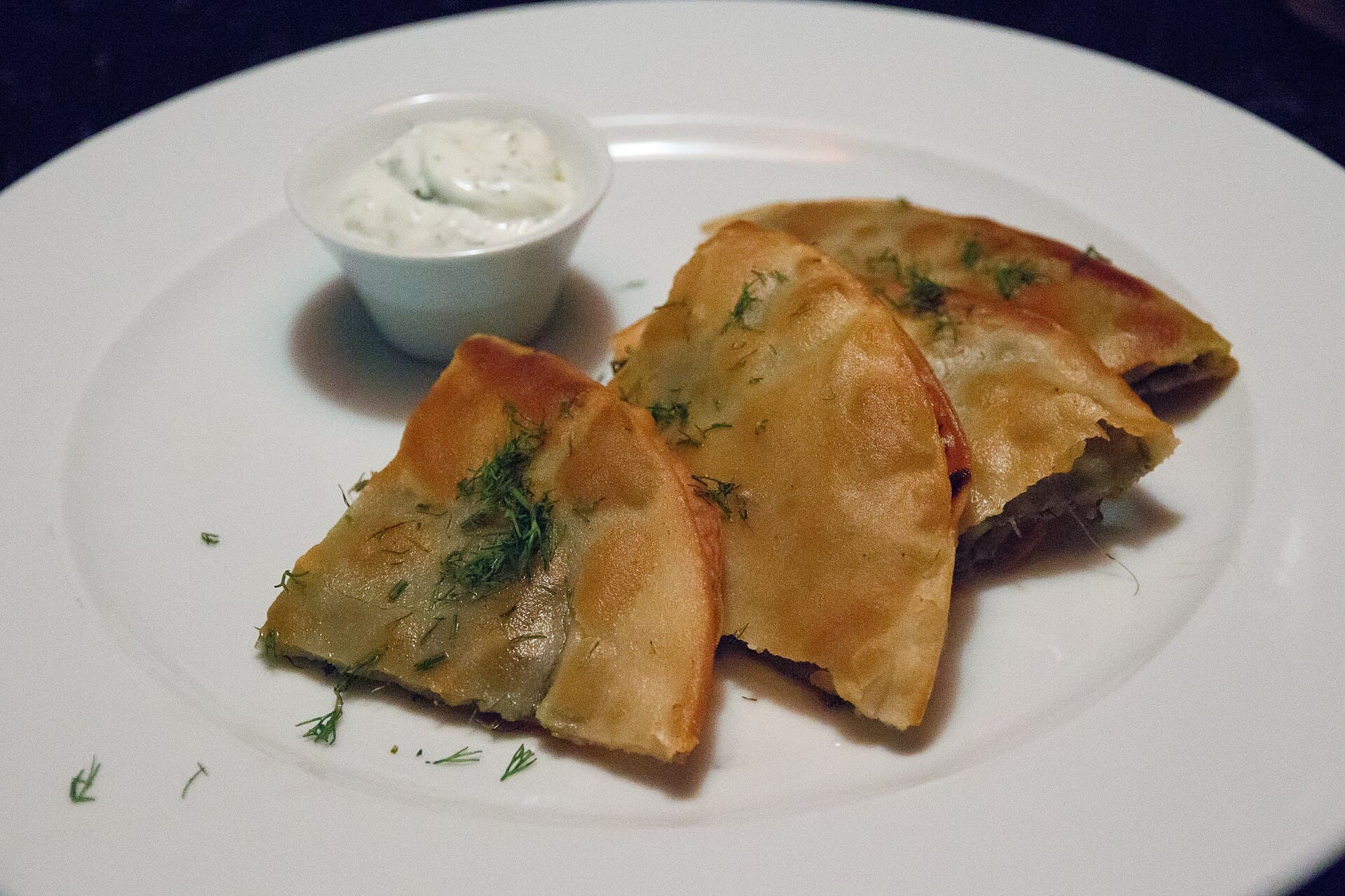 Spanakopita prepared as a finished dish