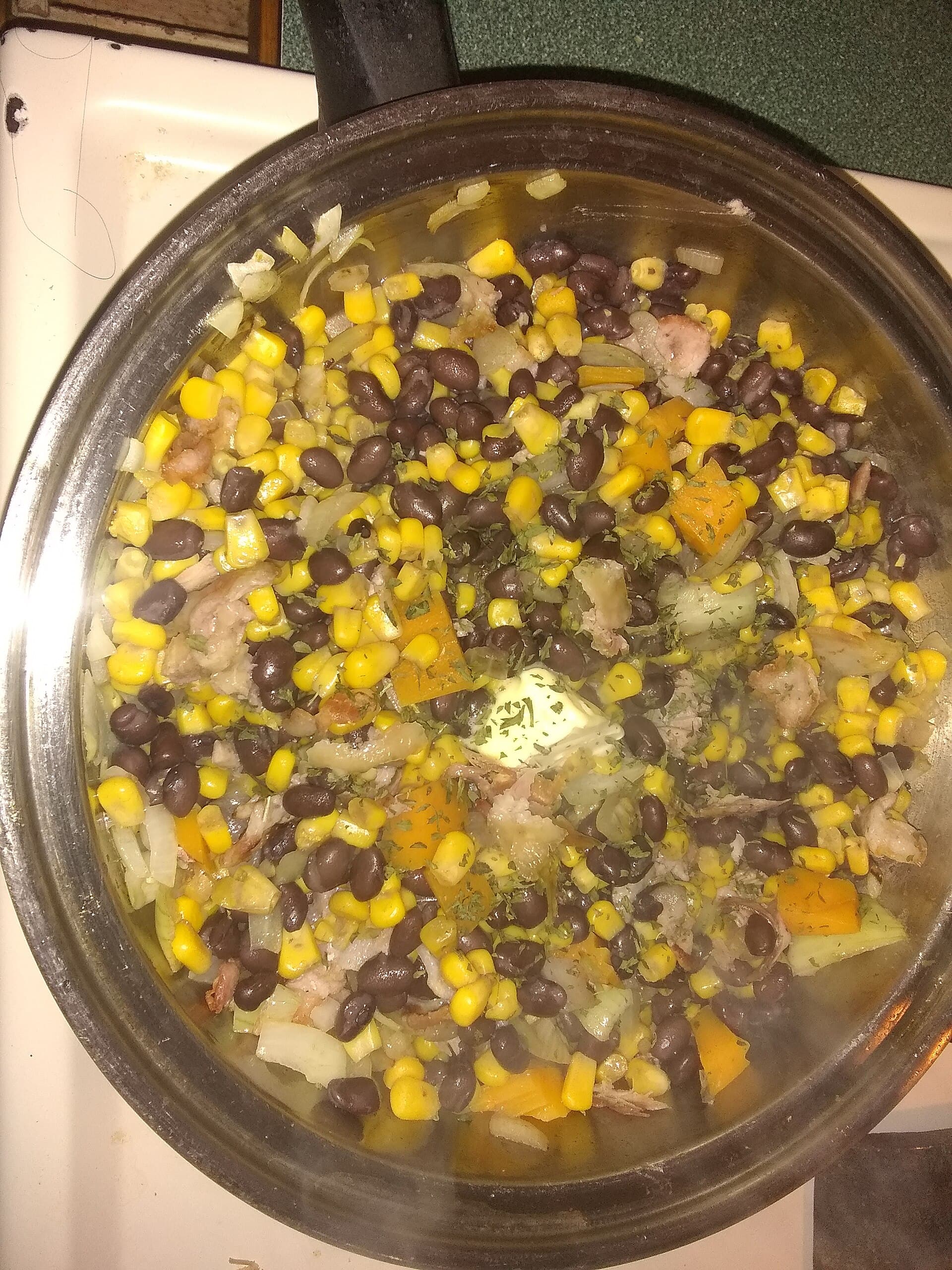 Succotash prepared as a finished dish