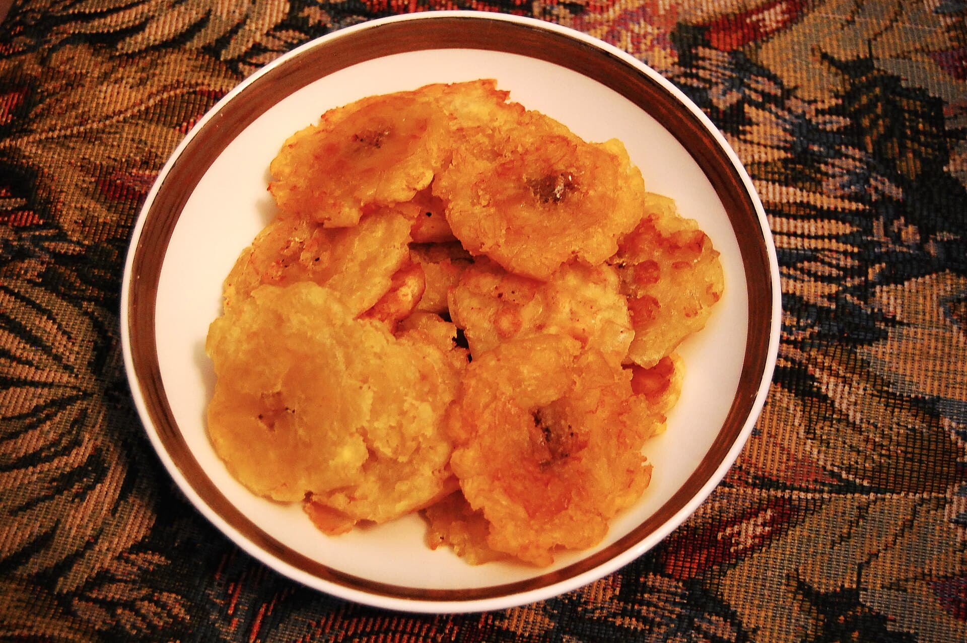 Tostones prepared as a finished dish
