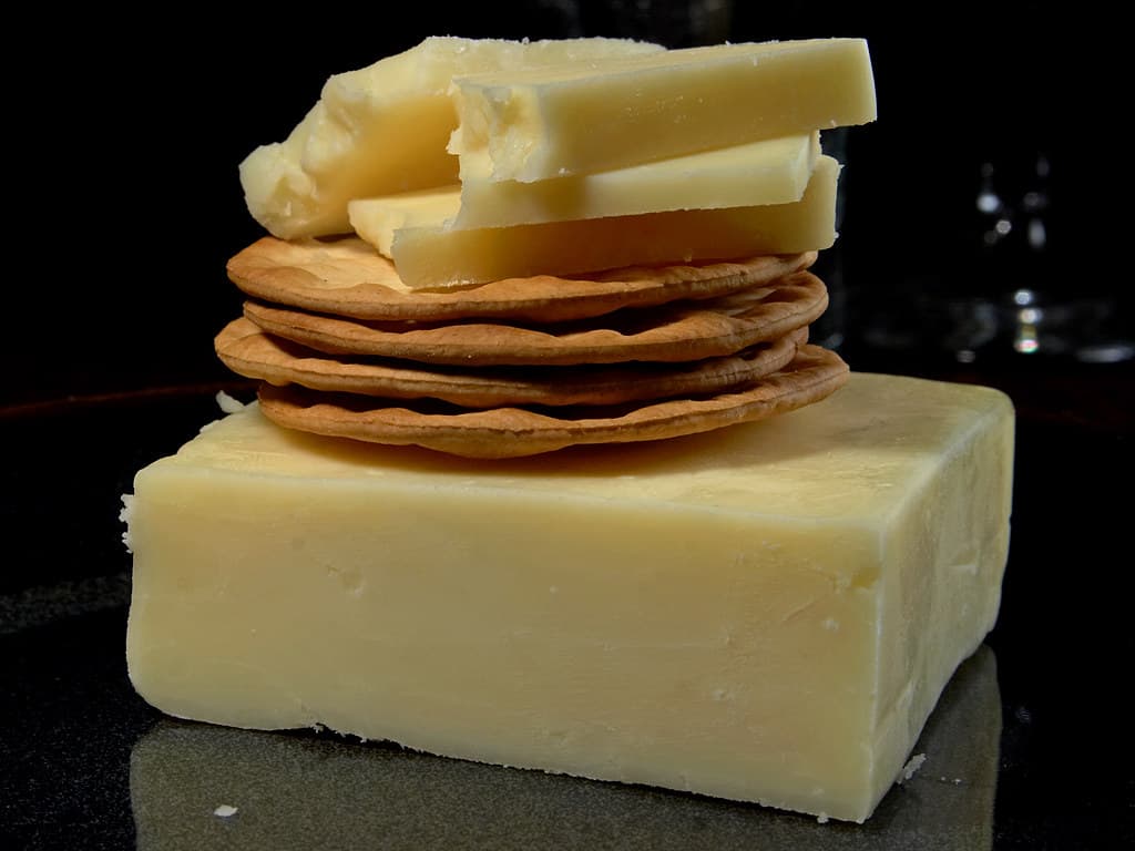 White cheddar cheese block