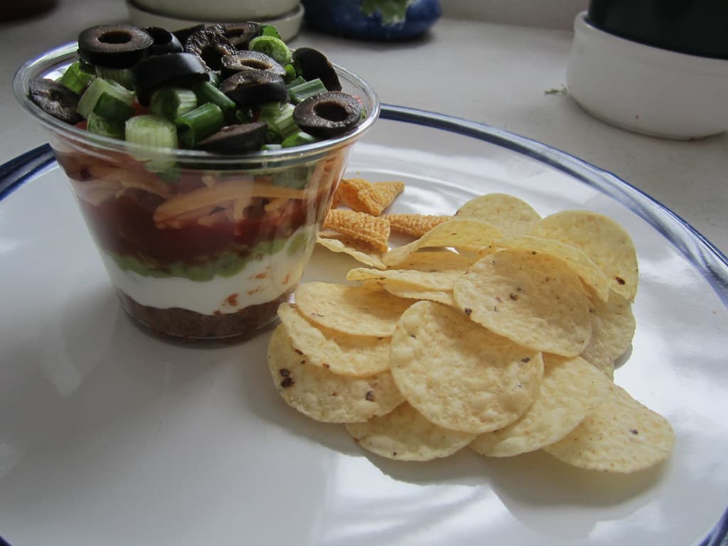 7-Layer Dip prepared as a finished dish