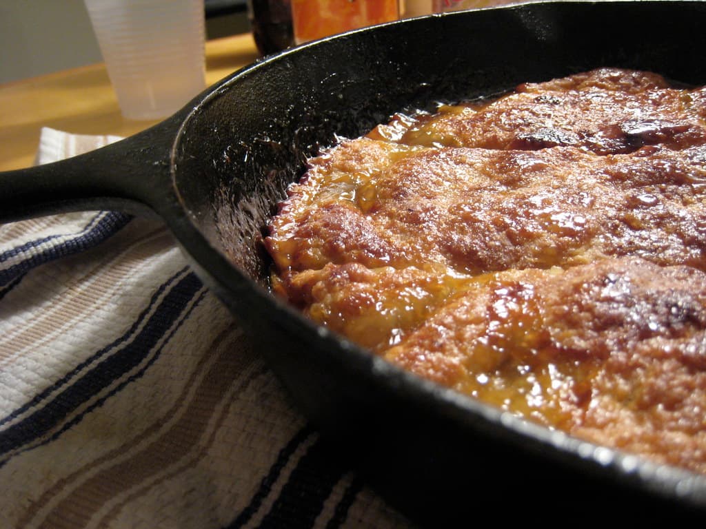 Apple Pandowdy prepared as a finished dish