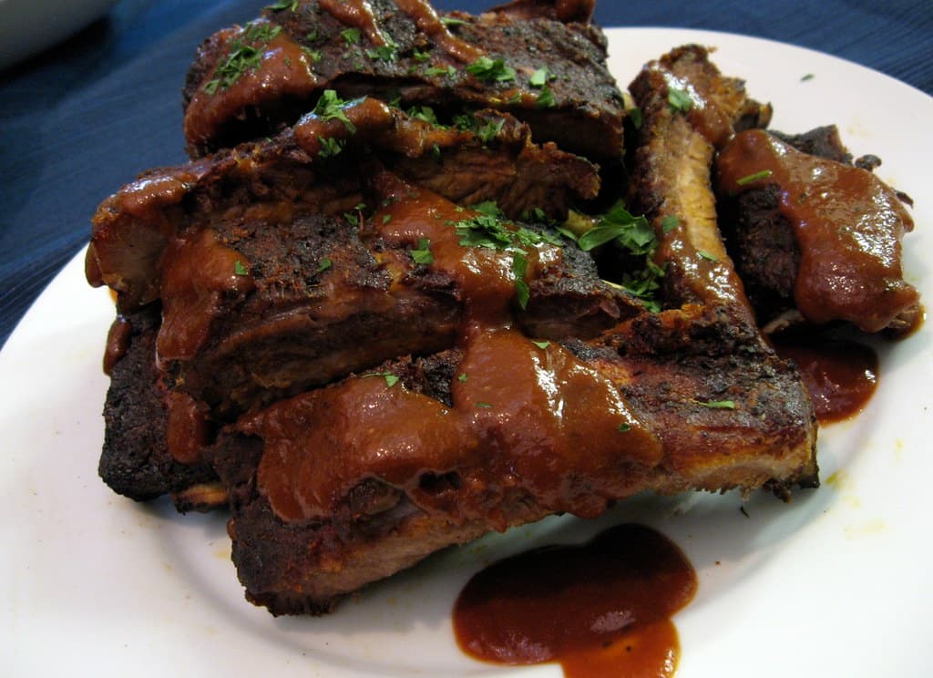 Baby Back Ribs prepared as a finished dish