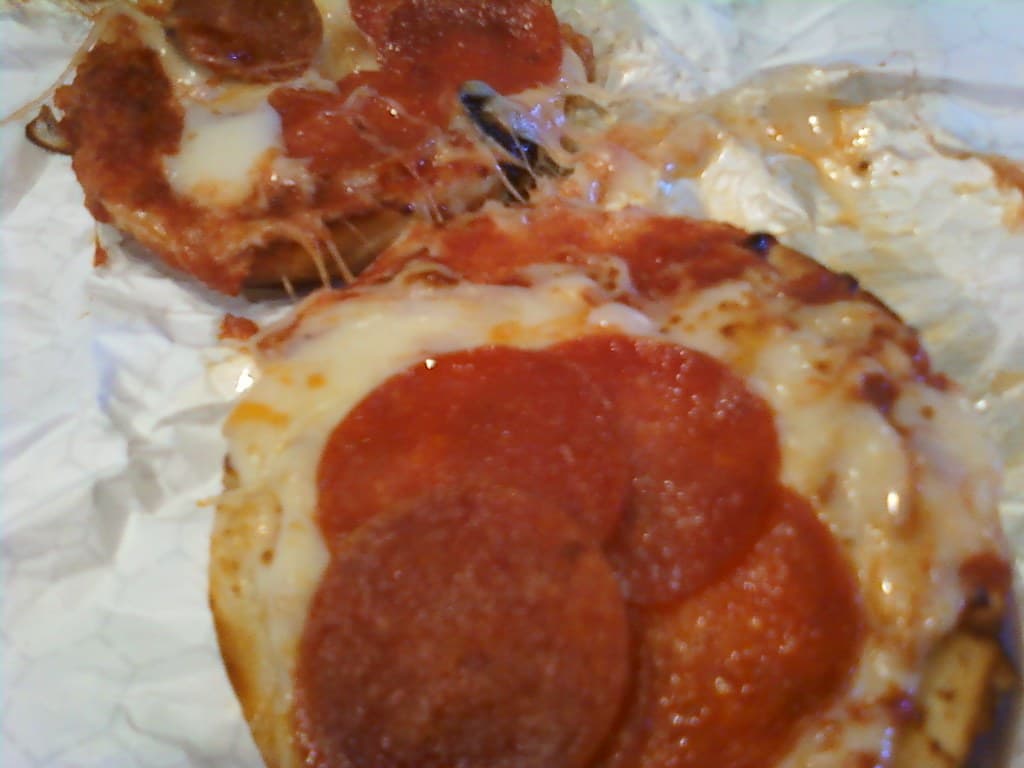 Bagel Pizza prepared as a finished dish