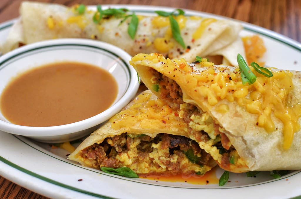 Breakfast Burritos prepared as a finished dish