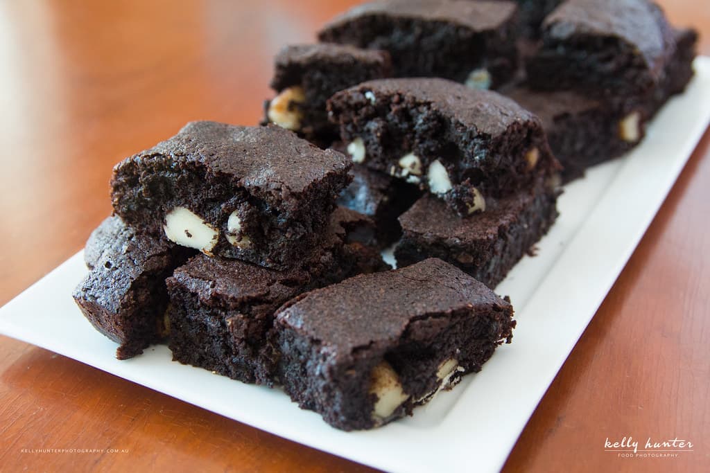 Brownies prepared as a finished dish