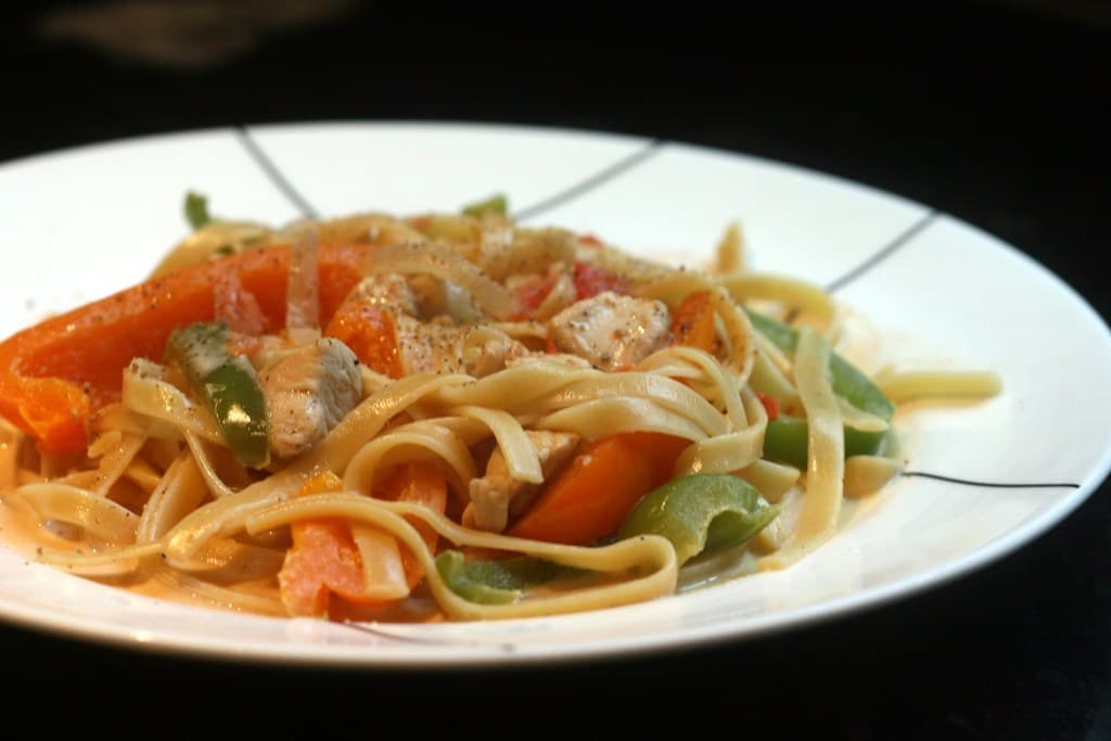 Cajun Chicken Pasta prepared as a finished dish