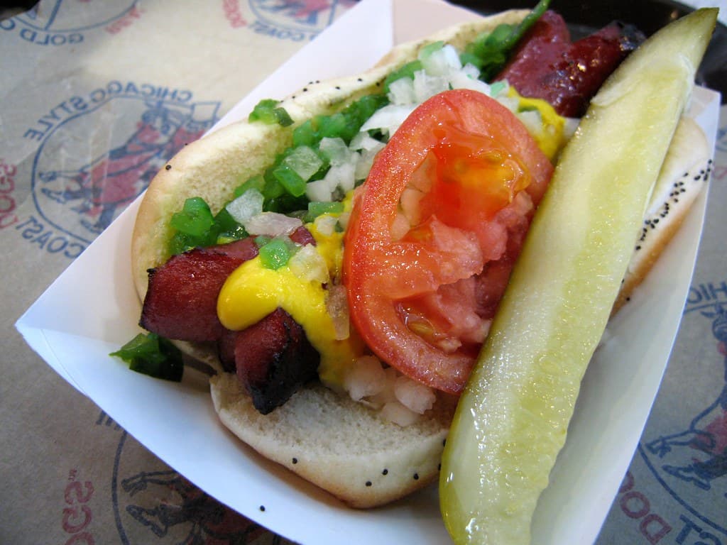 Chicago Dog prepared as a finished dish