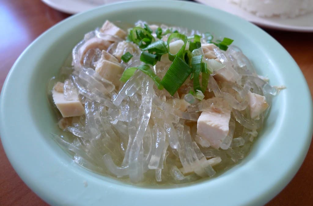 Chicken Long Rice prepared as a finished dish