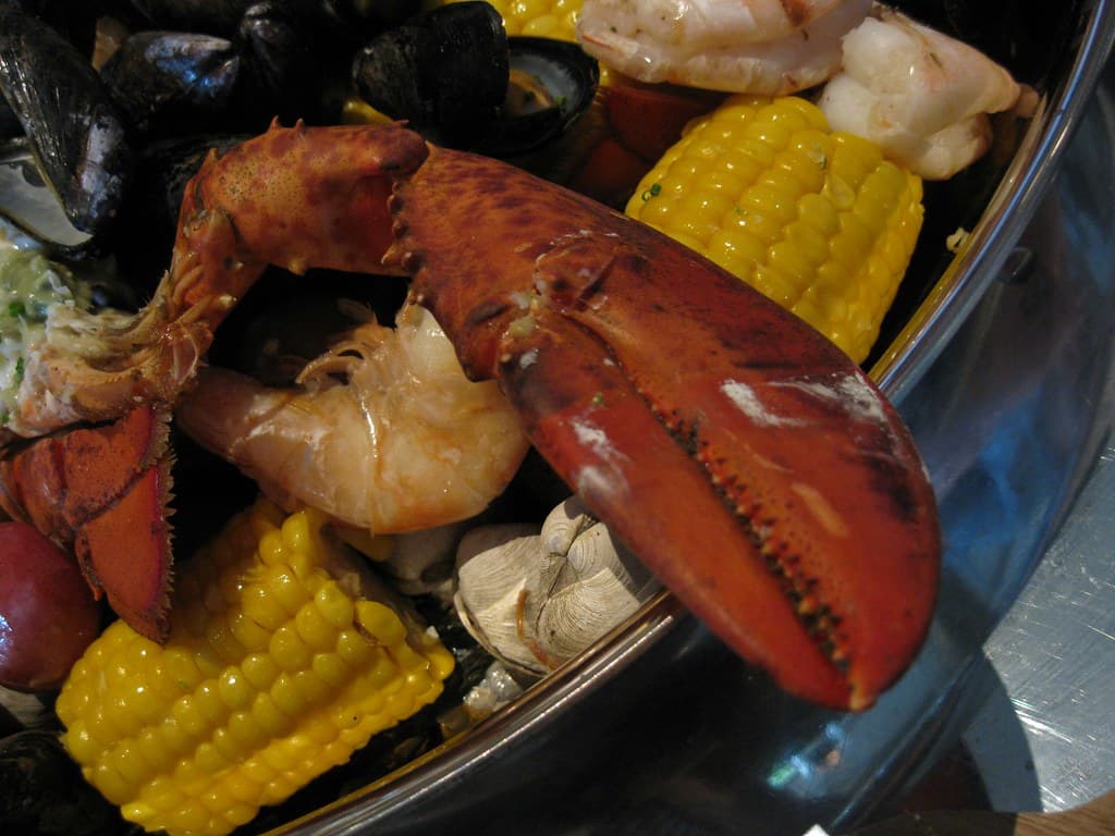 Clam Bake prepared as a finished dish