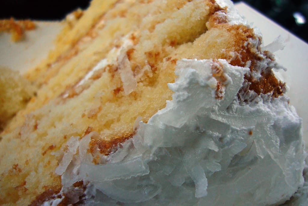 Coconut Cake prepared as a finished dish