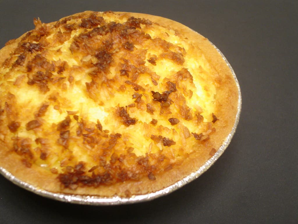Coconut Tart prepared as a finished dish