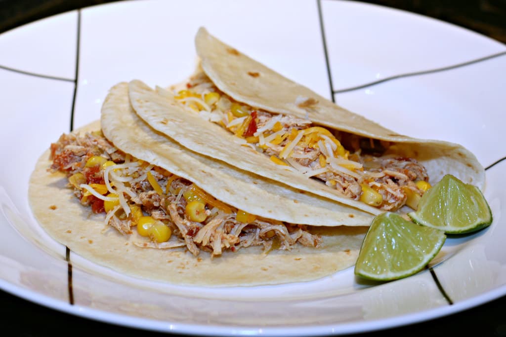 Crockpot Chicken Tacos prepared as a finished dish