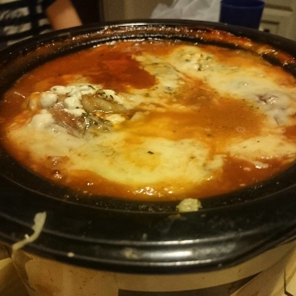 Crockpot Lasagna prepared as a finished dish