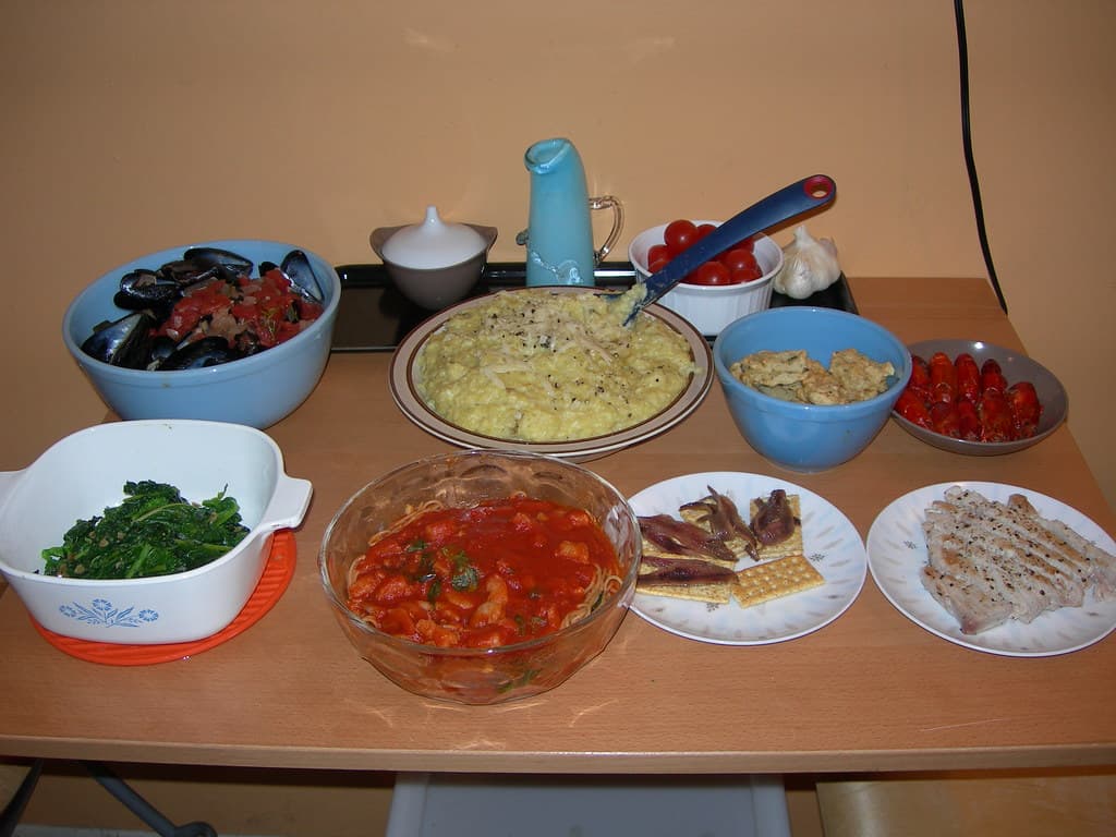 Feast of the Seven Fishes prepared as a finished dish