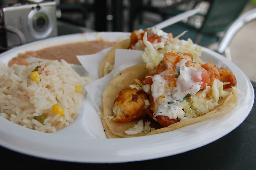 Fish Tacos prepared as a finished dish