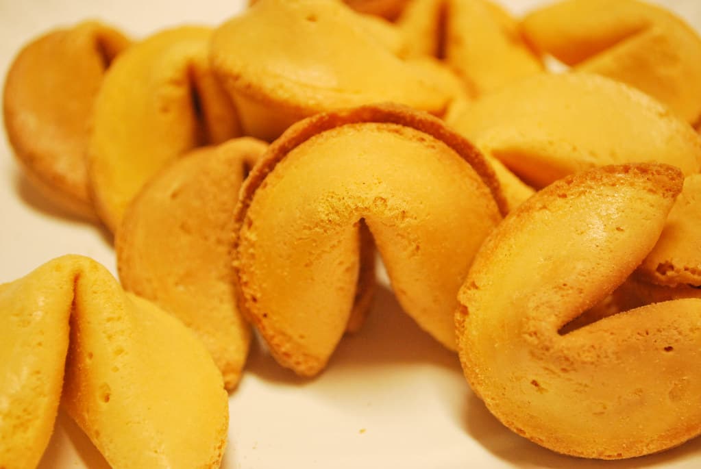 Fortune Cookies prepared as a finished dish