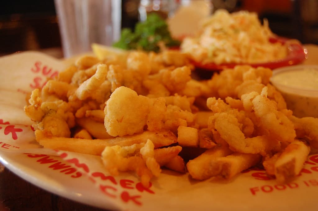 Fried Clams prepared as a finished dish