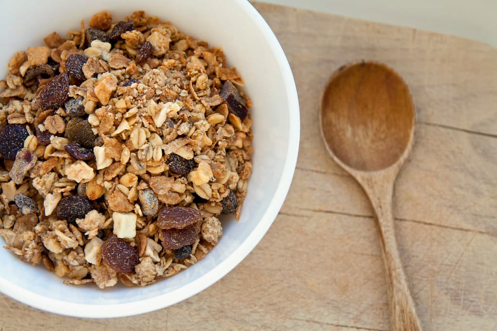 Granola prepared as a finished dish