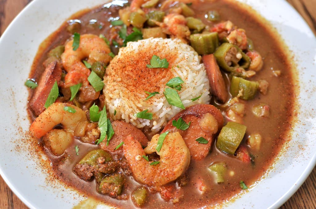 Gumbo prepared as a finished dish