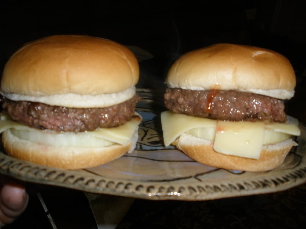 Hamburger prepared as a finished dish